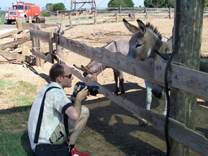 Marcus beim Eselshooting