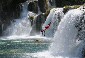 Wasserfallspringer Krka