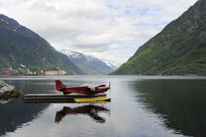 Blick vom Hafen in Odda