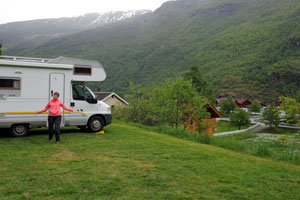 Aussicht auf Den Bahnhof in Flam