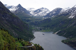 Blick auf Geiranger